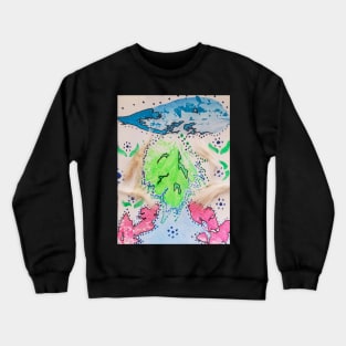 Stippling Leaf Prints Crewneck Sweatshirt